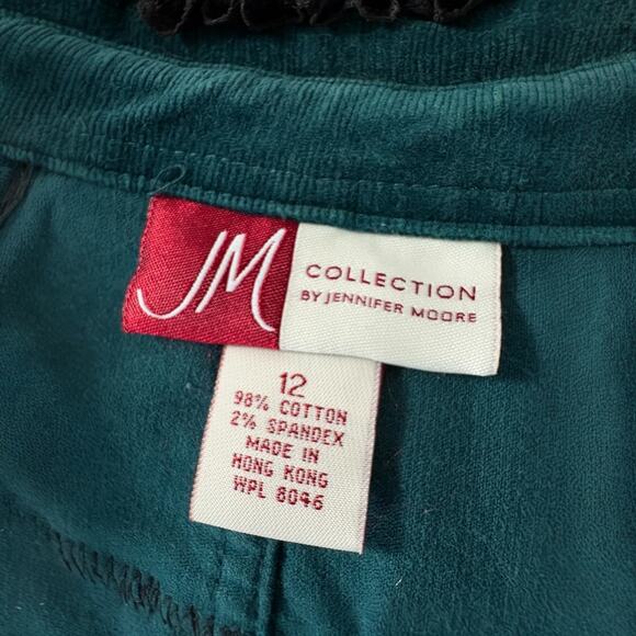 Upcycled Whimsigoth Teal Corduroy Jacket Black Cat Patch Lace Ruffle Salem 12 - Picture 6 of 8